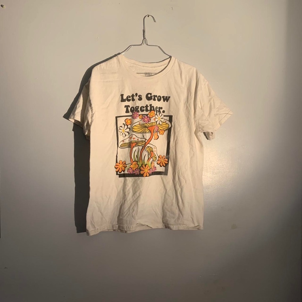 Kids White Graphic T-Shirt - Let's Grow Together